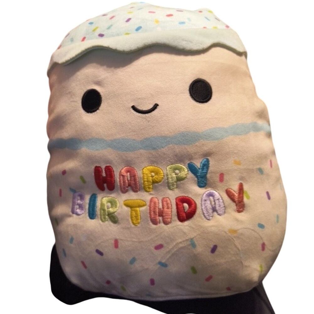 Squishmallows Kiks "Happy Birthday" Cake Plush BLUE NWT